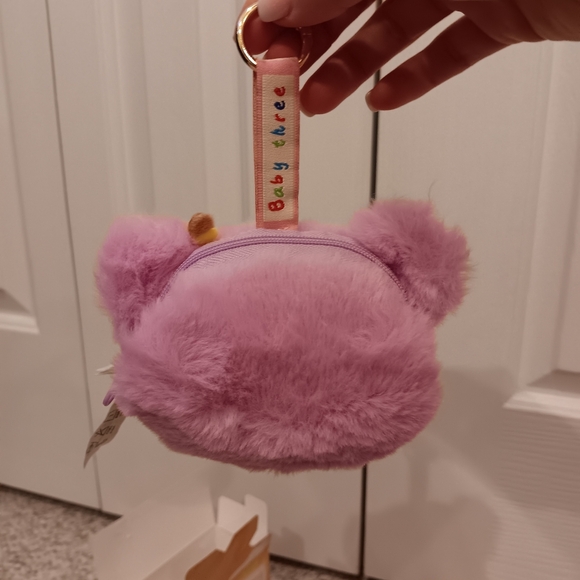 NEW Baby Three Storage Pouch Purple Monkey Plush Keychain w/ Box & Card - Picture 5 of 13